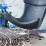 Swivel Armless Chair Faux Leather Chair with 4-Star Leg, 30.70" Wide Clearhalo 'Accent Chairs' 'accent_chairs' 'Chairs & Seating' 'furn' 'furn_accent_chairs' 'Furniture' 'Living Room Furniture' 6120266