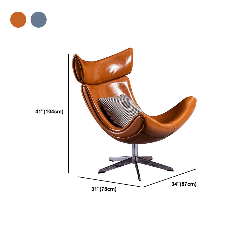 Swivel Armless Chair Faux Leather Chair with 4-Star Leg, 30.70" Wide Clearhalo 'Accent Chairs' 'accent_chairs' 'Chairs & Seating' 'furn' 'furn_accent_chairs' 'Furniture' 'Living Room Furniture' 6120269