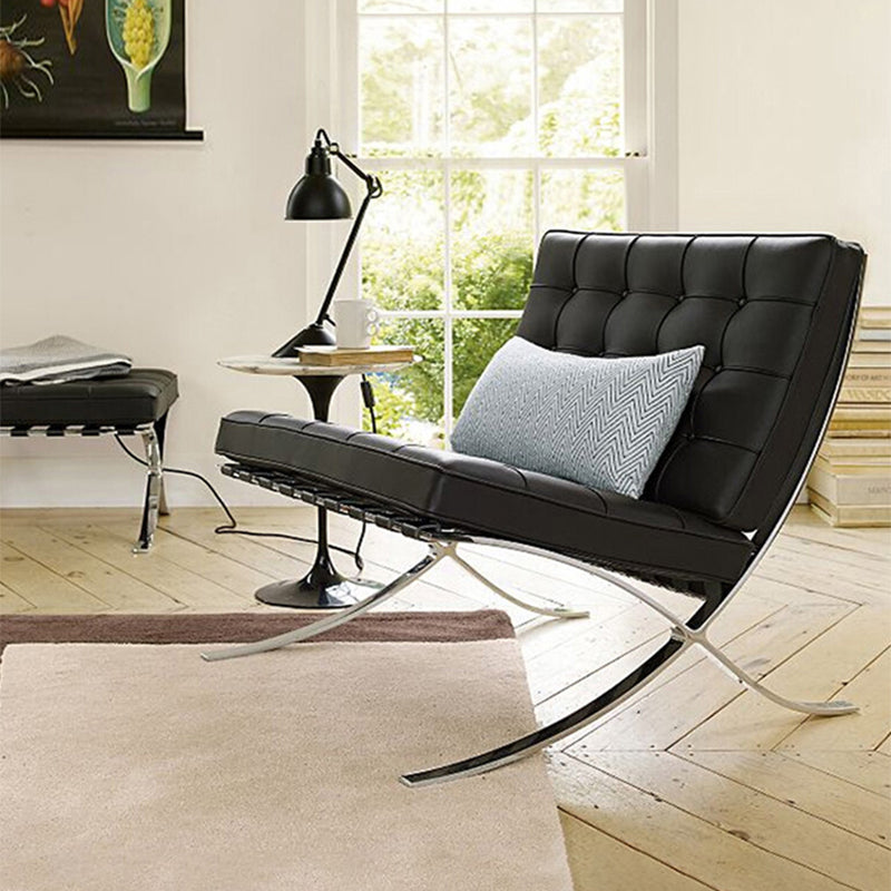31.49" Wide Armless Chair Faux Leather Chair with Tufted Back Black 1 Piece Clearhalo 'Accent Chairs' 'accent_chairs' 'Chairs & Seating' 'furn' 'furn_accent_chairs' 'Furniture' 'Living Room Furniture' 6120275