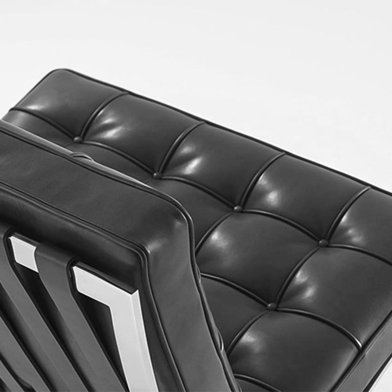 31.49" Wide Armless Chair Faux Leather Chair with Tufted Back Clearhalo 'Accent Chairs' 'accent_chairs' 'Chairs & Seating' 'furn' 'furn_accent_chairs' 'Furniture' 'Living Room Furniture' 6120284