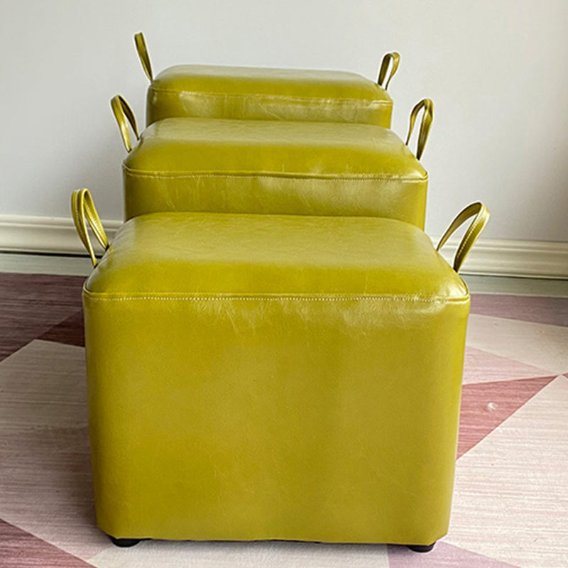 Modern PU Leather Poof Plain Rectangle Water Resistant Ottoman Chair Clearhalo 'furn' 'furn_ottomans_poufs' 'Furniture' 'Living Room Furniture' 'Ottomans & Poufs' 'ottomans_poufs' 6120321