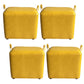 Modern PU Leather Poof Plain Rectangle Water Resistant Ottoman Chair 16"L x 12"W x 14"H Yellow 4 Piece Set Clearhalo 'furn' 'furn_ottomans_poufs' 'Furniture' 'Living Room Furniture' 'Ottomans & Poufs' 'ottomans_poufs' 6120334