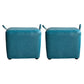 Modern PU Leather Poof Plain Rectangle Water Resistant Ottoman Chair 16"L x 12"W x 14"H Peacock Blue 2 Piece Set Clearhalo 'furn' 'furn_ottomans_poufs' 'Furniture' 'Living Room Furniture' 'Ottomans & Poufs' 'ottomans_poufs' 6120351