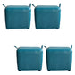 Modern PU Leather Poof Plain Rectangle Water Resistant Ottoman Chair 16"L x 12"W x 14"H Peacock Blue 4 Piece Set Clearhalo 'furn' 'furn_ottomans_poufs' 'Furniture' 'Living Room Furniture' 'Ottomans & Poufs' 'ottomans_poufs' 6120352
