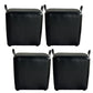 Modern PU Leather Poof Plain Rectangle Water Resistant Ottoman Chair 16"L x 12"W x 16"H Black 4 Piece Set Clearhalo 'furn' 'furn_ottomans_poufs' 'Furniture' 'Living Room Furniture' 'Ottomans & Poufs' 'ottomans_poufs' 6120358