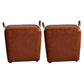 Modern PU Leather Poof Plain Rectangle Water Resistant Ottoman Chair 16"L x 12"W x 16"H Brown 2 Piece Set Clearhalo 'furn' 'furn_ottomans_poufs' 'Furniture' 'Living Room Furniture' 'Ottomans & Poufs' 'ottomans_poufs' 6120366