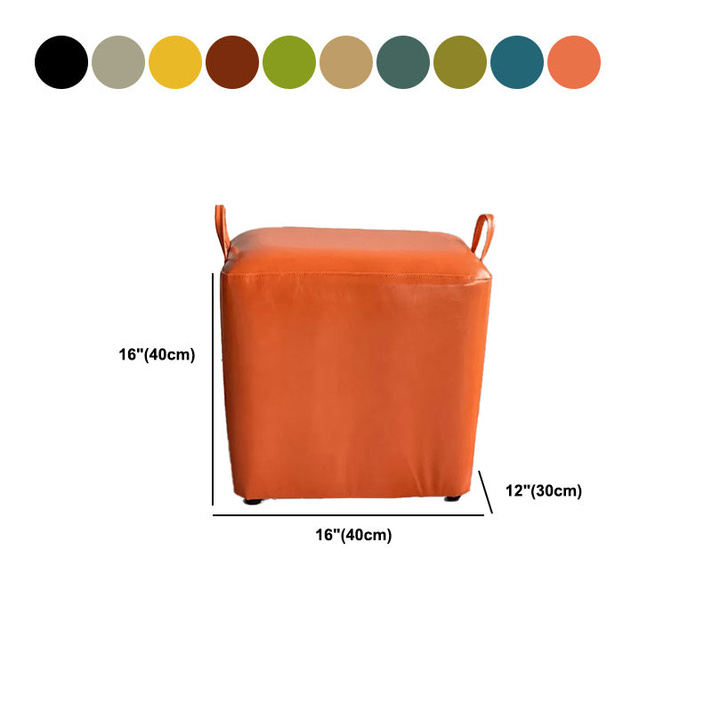 Modern PU Leather Poof Plain Rectangle Water Resistant Ottoman Chair Clearhalo 'furn' 'furn_ottomans_poufs' 'Furniture' 'Living Room Furniture' 'Ottomans & Poufs' 'ottomans_poufs' 6120418