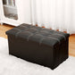 Modern Square Ottoman Foldable Water Resistant Tufted Faux Leather Ottoman with Storage 30"L x 15"W x 15"H Black 1 Piece Clearhalo 'furn' 'furn_ottomans_poufs' 'Furniture' 'Living Room Furniture' 'Ottomans & Poufs' 'ottomans_poufs' 6120424