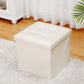 Modern Square Ottoman Foldable Water Resistant Tufted Faux Leather Ottoman with Storage 15"L x 15"W x 15"H Off-White 1 Piece Clearhalo 'furn' 'furn_ottomans_poufs' 'Furniture' 'Living Room Furniture' 'Ottomans & Poufs' 'ottomans_poufs' 6120449
