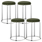 Modern Ottoman Velvet Upholstered Solid Color Metal Frame Round Ottoman Green 4 Piece Set Clearhalo 'furn' 'furn_ottomans_poufs' 'Furniture' 'Living Room Furniture' 'Ottomans & Poufs' 'ottomans_poufs' 6120495