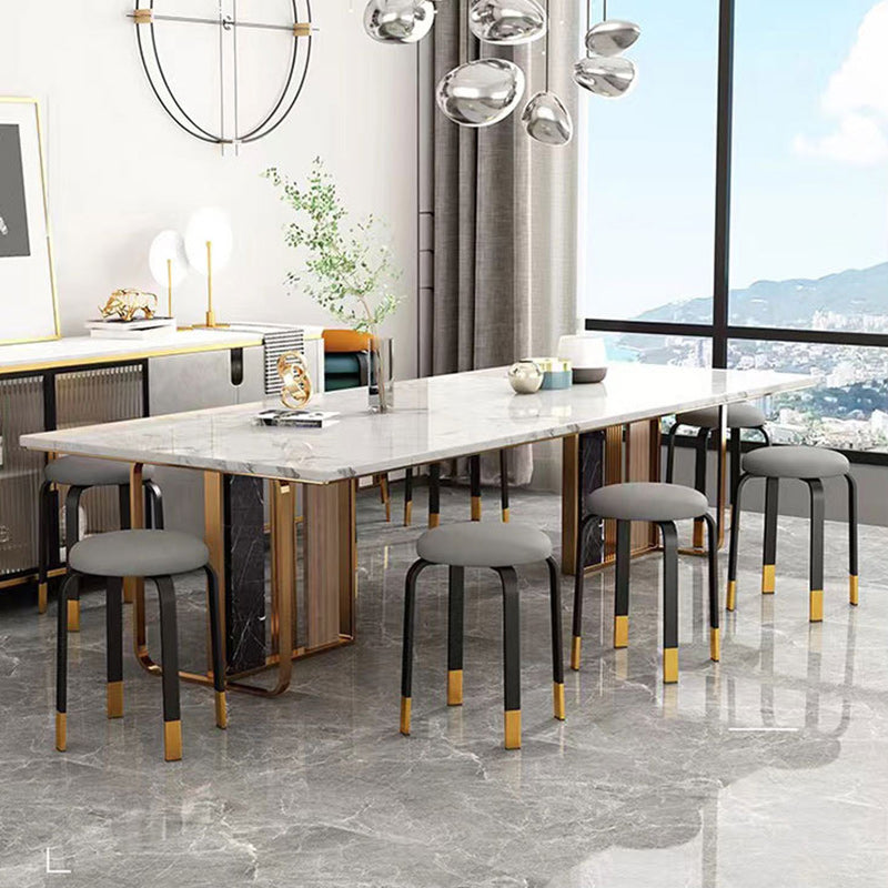 Modern Ottoman Fabric Upholstered Solid Color Metal Frame Round Ottoman Clearhalo 'furn' 'furn_ottomans_poufs' 'Furniture' 'Living Room Furniture' 'Ottomans & Poufs' 'ottomans_poufs' 6120518