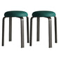 Modern Ottoman Fabric Upholstered Solid Color Metal Frame Round Ottoman Dark Green 2 Piece Set Black Clearhalo 'furn' 'furn_ottomans_poufs' 'Furniture' 'Living Room Furniture' 'Ottomans & Poufs' 'ottomans_poufs' 6120538