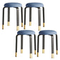Modern Ottoman Fabric Upholstered Solid Color Metal Frame Round Ottoman Blue 4 Piece Set Gold Clearhalo 'furn' 'furn_ottomans_poufs' 'Furniture' 'Living Room Furniture' 'Ottomans & Poufs' 'ottomans_poufs' 6120545