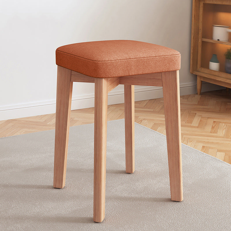 Modern Leather Ottoman Water Resistant Standard Square Chair Ottoman Orange 1 Piece Wood Clearhalo 'furn' 'furn_ottomans_poufs' 'Furniture' 'Living Room Furniture' 'Ottomans & Poufs' 'ottomans_poufs' 6120559