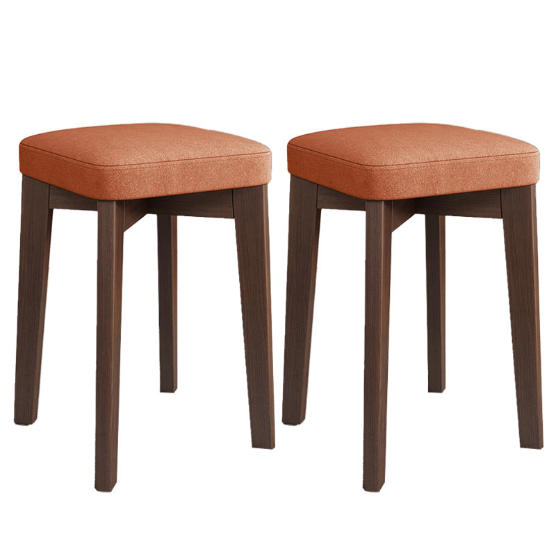 Modern Leather Ottoman Water Resistant Standard Square Chair Ottoman Orange 2 Piece Set Brown Clearhalo 'furn' 'furn_ottomans_poufs' 'Furniture' 'Living Room Furniture' 'Ottomans & Poufs' 'ottomans_poufs' 6120575