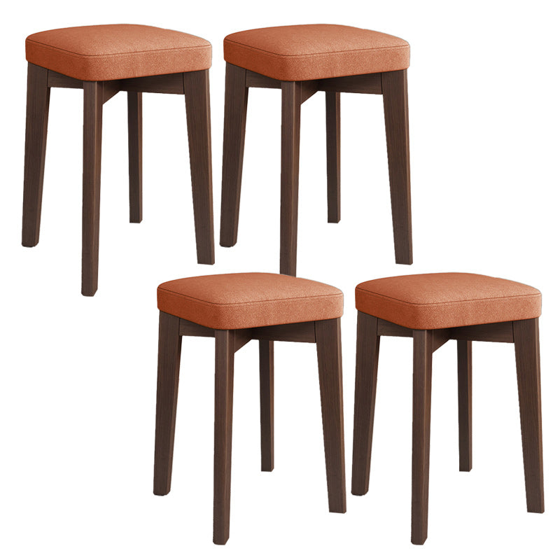 Modern Leather Ottoman Water Resistant Standard Square Chair Ottoman Orange 4 Piece Set Brown Clearhalo 'furn' 'furn_ottomans_poufs' 'Furniture' 'Living Room Furniture' 'Ottomans & Poufs' 'ottomans_poufs' 6120576