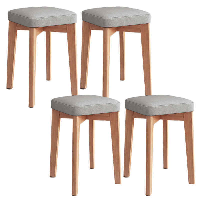 Modern Leather Ottoman Water Resistant Standard Square Chair Ottoman Grey 4 Piece Set Wood Clearhalo 'furn' 'furn_ottomans_poufs' 'Furniture' 'Living Room Furniture' 'Ottomans & Poufs' 'ottomans_poufs' 6120578