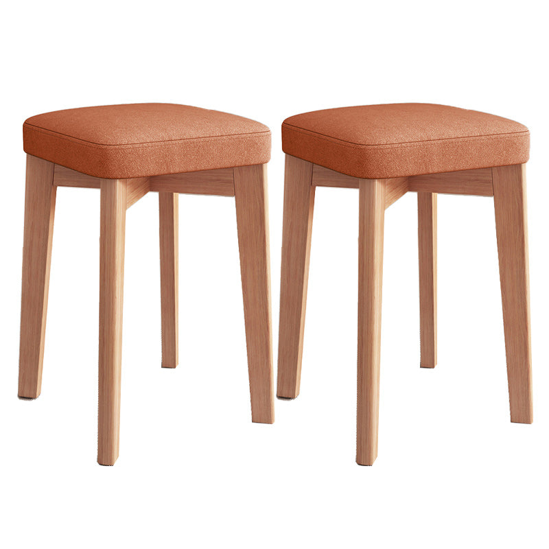 Modern Leather Ottoman Water Resistant Standard Square Chair Ottoman Orange 2 Piece Set Wood Clearhalo 'furn' 'furn_ottomans_poufs' 'Furniture' 'Living Room Furniture' 'Ottomans & Poufs' 'ottomans_poufs' 6120585