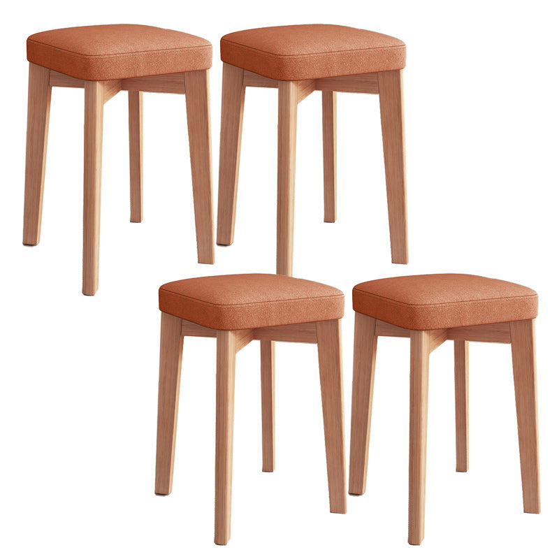 Modern Leather Ottoman Water Resistant Standard Square Chair Ottoman Orange 4 Piece Set Wood Clearhalo 'furn' 'furn_ottomans_poufs' 'Furniture' 'Living Room Furniture' 'Ottomans & Poufs' 'ottomans_poufs' 6120586