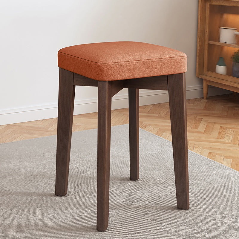 Modern Leather Ottoman Water Resistant Standard Square Chair Ottoman Orange 1 Piece Brown Clearhalo 'furn' 'furn_ottomans_poufs' 'Furniture' 'Living Room Furniture' 'Ottomans & Poufs' 'ottomans_poufs' 6120590