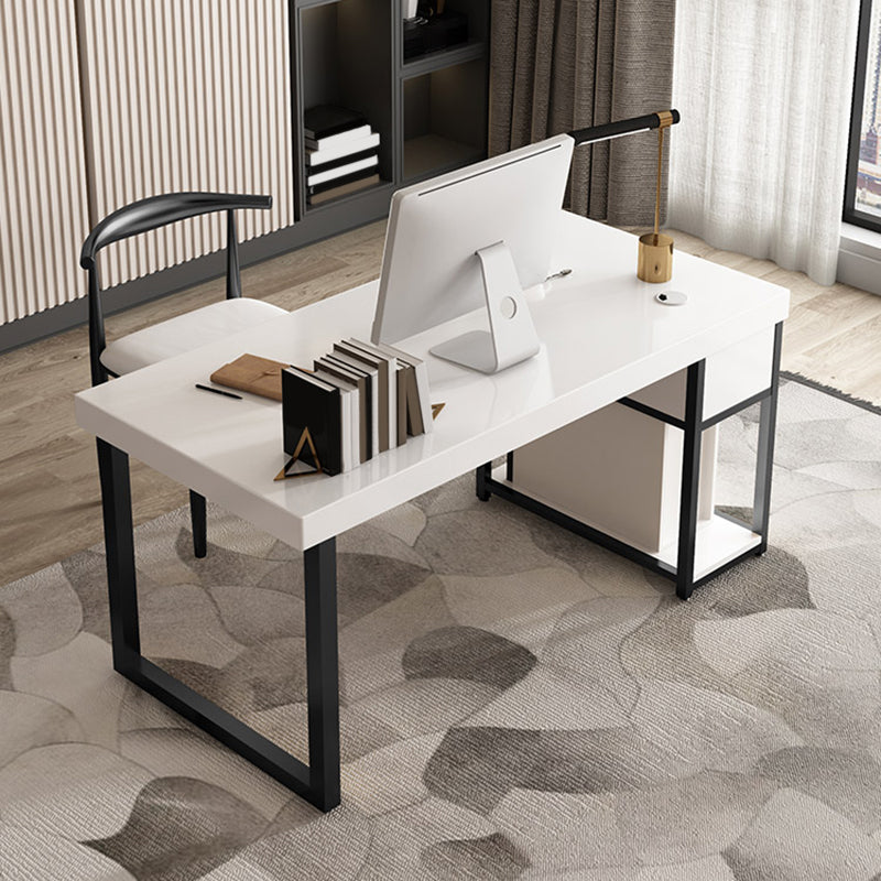 Witte eigentijdse stijl houten computerbureau rechthoekige kantoorbureau