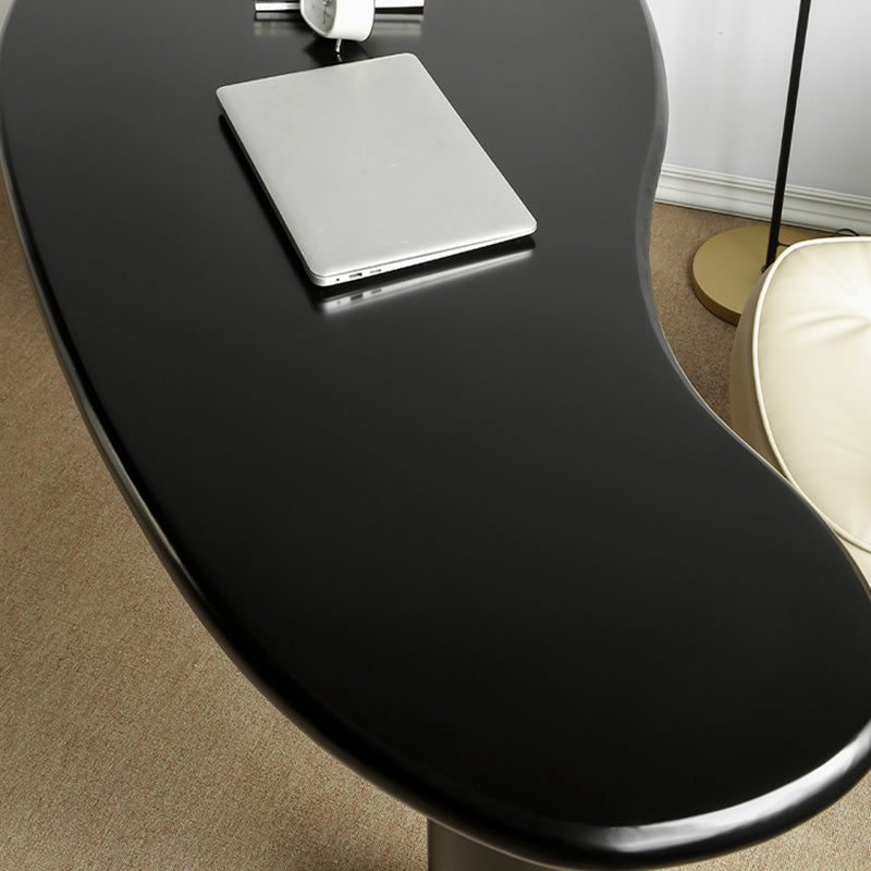 Escritorio de oficina de forma no convencional escritorio de escritura de madera maciza contemporánea para el hogar