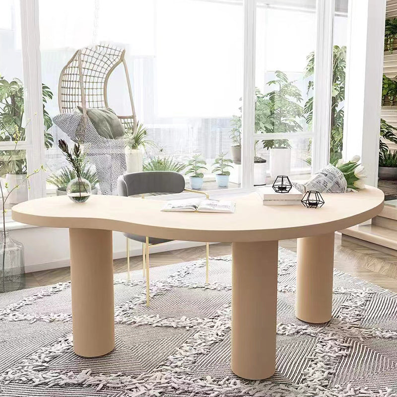 Escritorio de oficina contemporáneo de forma no convencional escritorio de escritura de madera sólida para el hogar