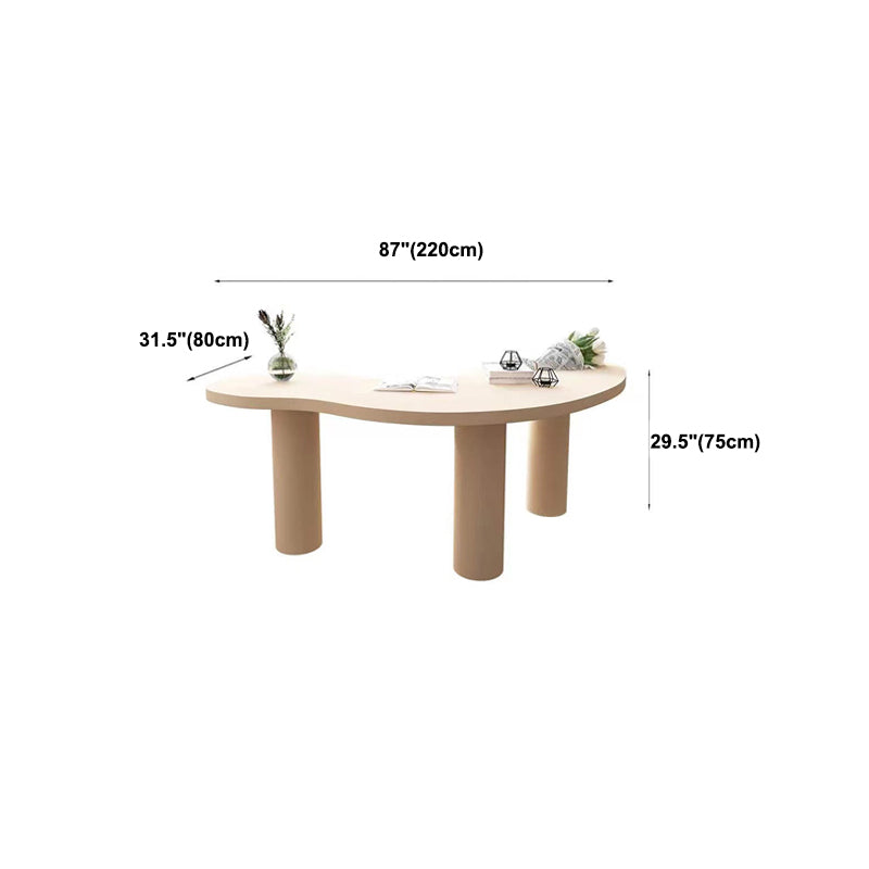 Escritorio de oficina contemporáneo de forma no convencional escritorio de escritura de madera sólida para el hogar