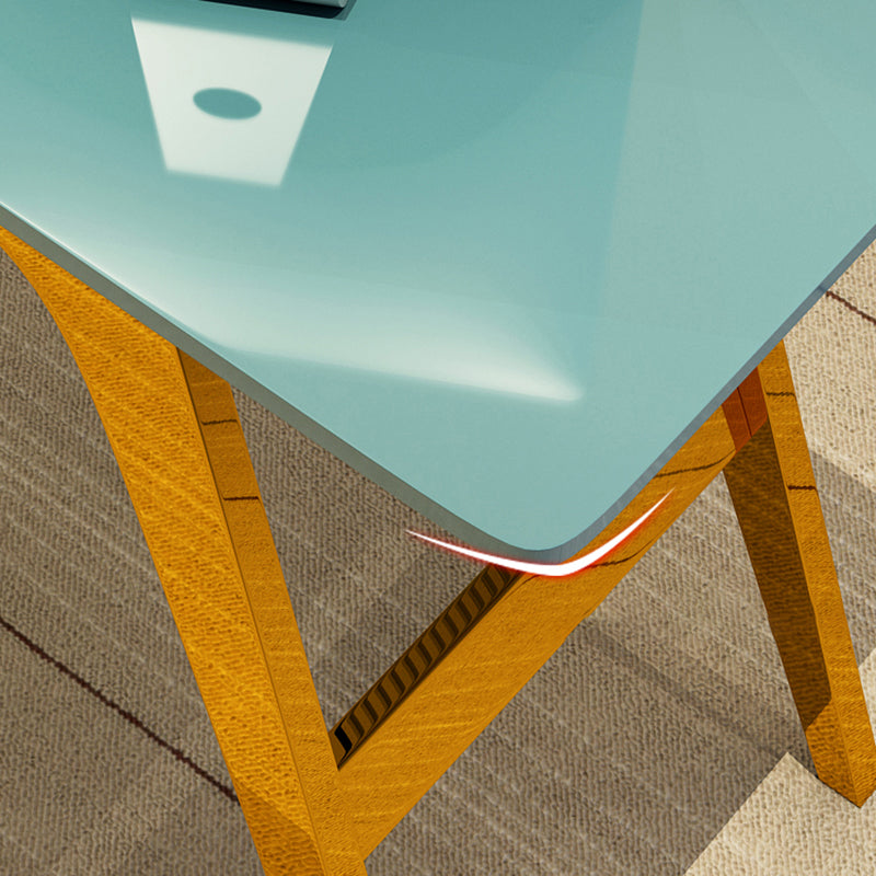 23.6" Wide Office Desk with 3 Storage Drawers Computer Desk Artificial Wood Clearhalo 'furn' 'furn_office_desk' 'Furniture' 'Office Desks' 'Office Furniture' 'office_desk' 6120806