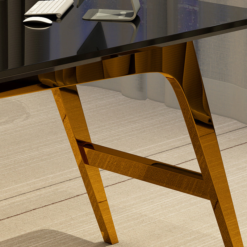 23.6" Wide Office Desk with 3 Storage Drawers Computer Desk Artificial Wood Clearhalo 'furn' 'furn_office_desk' 'Furniture' 'Office Desks' 'Office Furniture' 'office_desk' 6120807