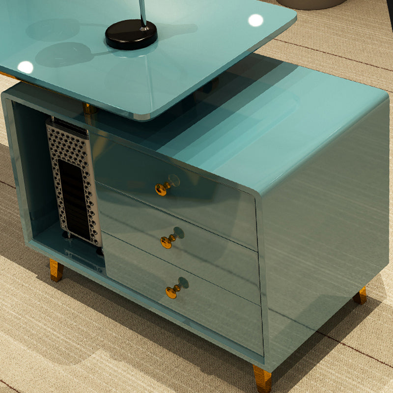 23.6" Wide Office Desk with 3 Storage Drawers Computer Desk Artificial Wood Clearhalo 'furn' 'furn_office_desk' 'Furniture' 'Office Desks' 'Office Furniture' 'office_desk' 6120808