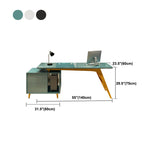 23.6" Wide Office Desk with 3 Storage Drawers Computer Desk Artificial Wood Clearhalo 'furn' 'furn_office_desk' 'Furniture' 'Office Desks' 'Office Furniture' 'office_desk' 6120811