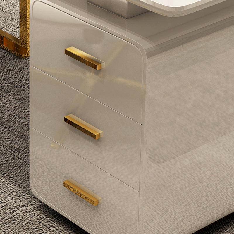 Escritorio de escritura de glamour rectangular con escritorio de oficina de archivos madera artificial