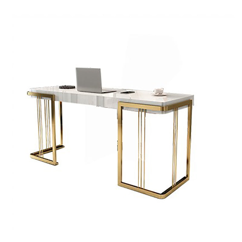 Artificial Wood Writing Desk Rectangular Sled Office Desk for Office White Clearhalo 'furn' 'furn_office_desk' 'Furniture' 'Office Desks' 'Office Furniture' 'office_desk' 6120829