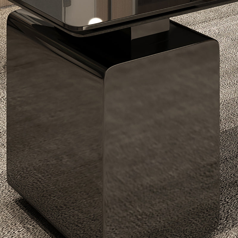 Rectangular Glam Office Desk with 3 Storage Drawers Writing Desk Artificial Wood Clearhalo 'furn' 'furn_office_desk' 'Furniture' 'Office Desks' 'Office Furniture' 'office_desk' 6120849