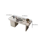 Banco di scrittura rettangolare beige glam management office scrivania con cassetti