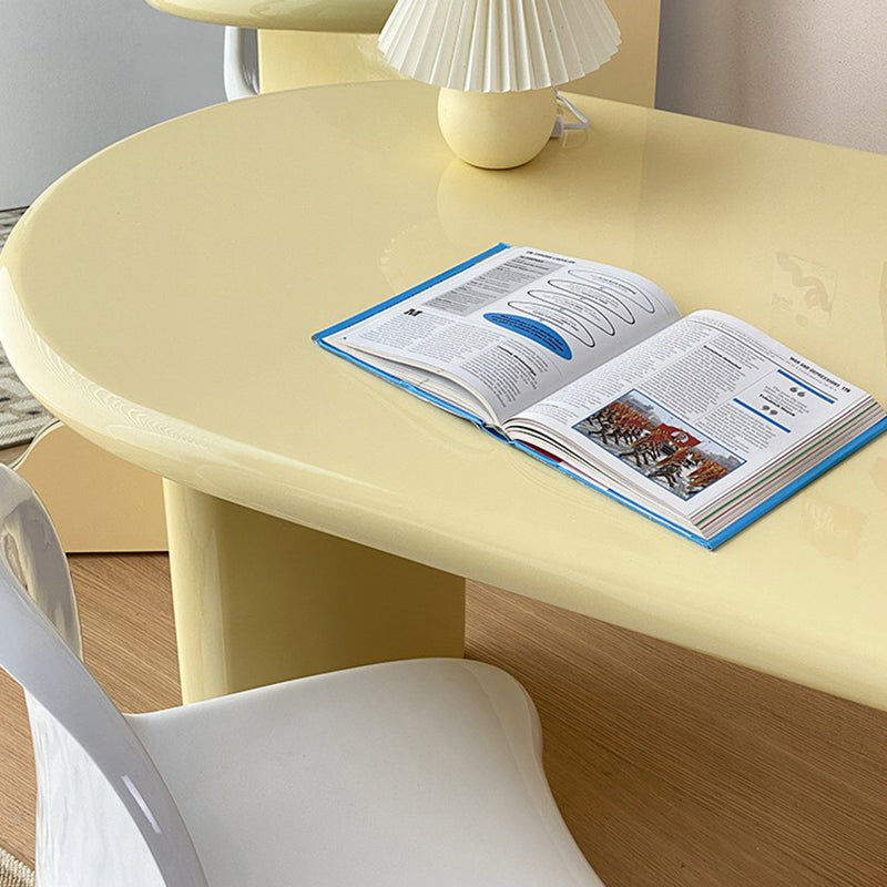 Bureau de bureau contemporain ovale Bureau d'écriture en bois massif pour la maison