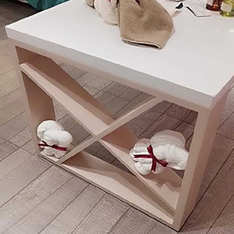 Blanc en bois massif en bois solide RECTANGULAIRE Bureau de réunion glamour pour le bureau