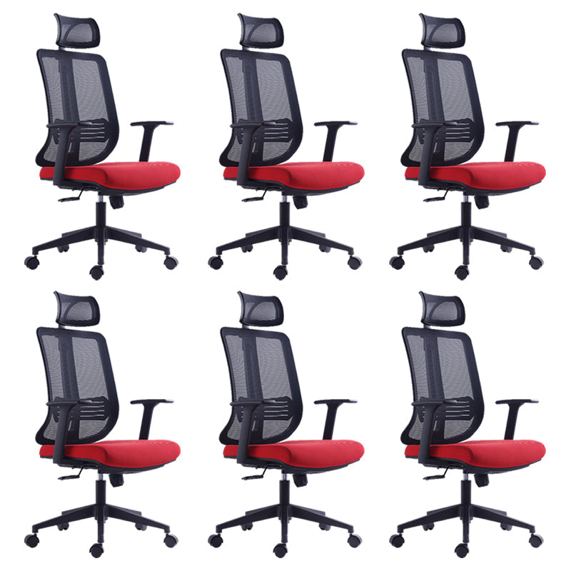Contemporary Chair Adjustable Arms Adjustable Seat Height Swive Office Chair Headrest 6 Piece Set Clearhalo 'furn' 'furn_office_chair' 'Furniture' 'Office Chairs' 'Office Furniture' 'office_chair' 6121032