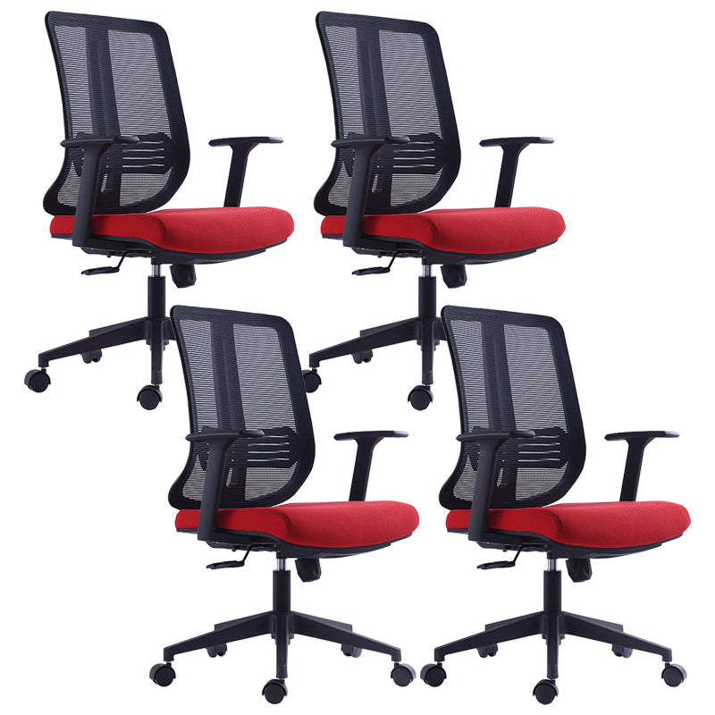 Contemporary Chair Adjustable Arms Adjustable Seat Height Swive Office Chair Without Headrest 4 Piece Set Clearhalo 'furn' 'furn_office_chair' 'Furniture' 'Office Chairs' 'Office Furniture' 'office_chair' 6121039