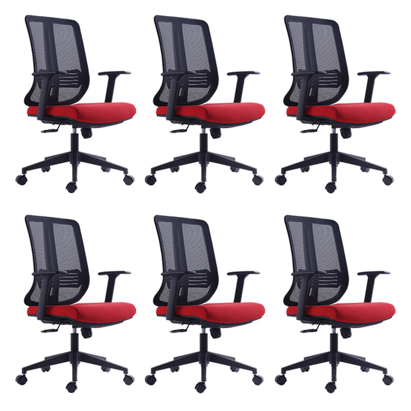 Contemporary Chair Adjustable Arms Adjustable Seat Height Swive Office Chair Without Headrest 6 Piece Set Clearhalo 'furn' 'furn_office_chair' 'Furniture' 'Office Chairs' 'Office Furniture' 'office_chair' 6121041