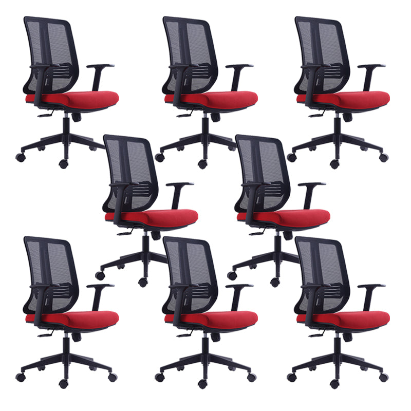 Contemporary Chair Adjustable Arms Adjustable Seat Height Swive Office Chair Without Headrest 8 Piece Set Clearhalo 'furn' 'furn_office_chair' 'Furniture' 'Office Chairs' 'Office Furniture' 'office_chair' 6121042