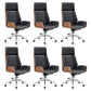 Contemporary High Back Office Chair Black Executive Faux Leather Chair 6 Piece Set Clearhalo 'furn' 'furn_office_chair' 'Furniture' 'Office Chairs' 'Office Furniture' 'office_chair' 6121051