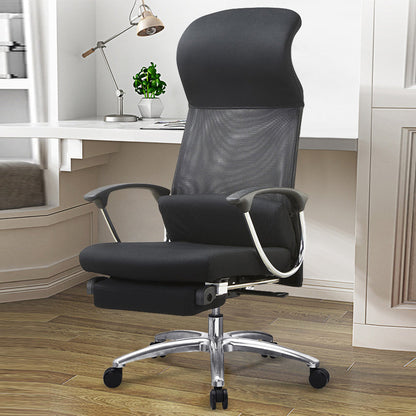 Fauteuil contemporain à bras fixes, mécanisme d'inclinaison, chaise de bureau noire