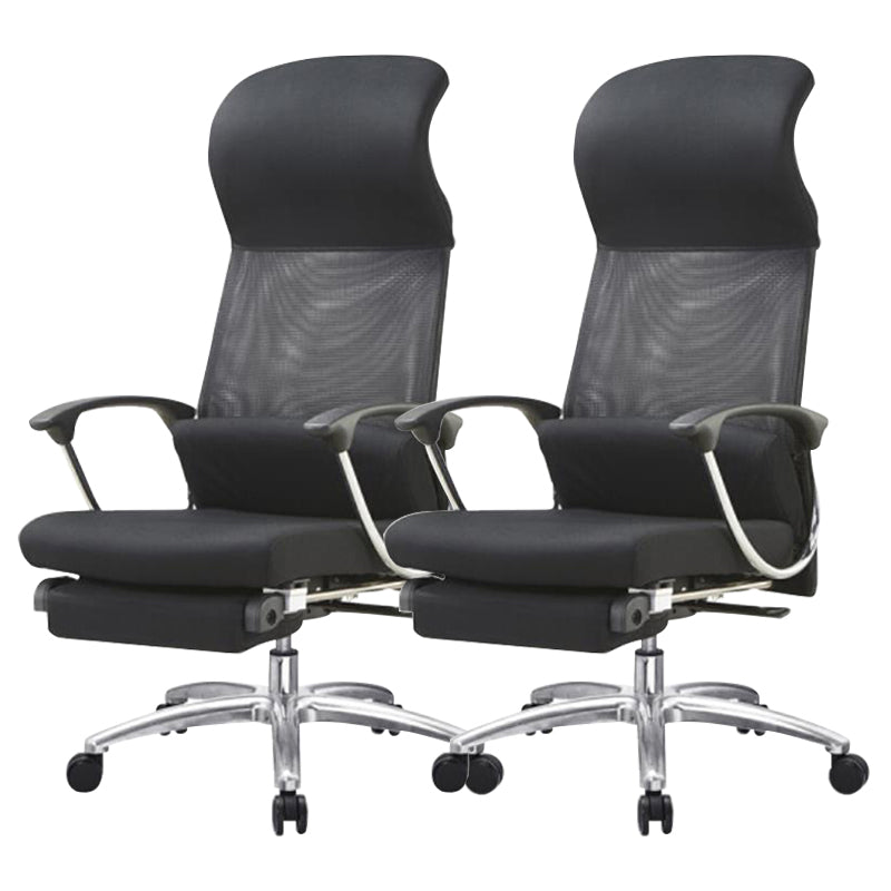 Fauteuil contemporain à bras fixes, mécanisme d'inclinaison, chaise de bureau noire
