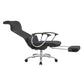 Fauteuil contemporain à bras fixes, mécanisme d'inclinaison, chaise de bureau noire