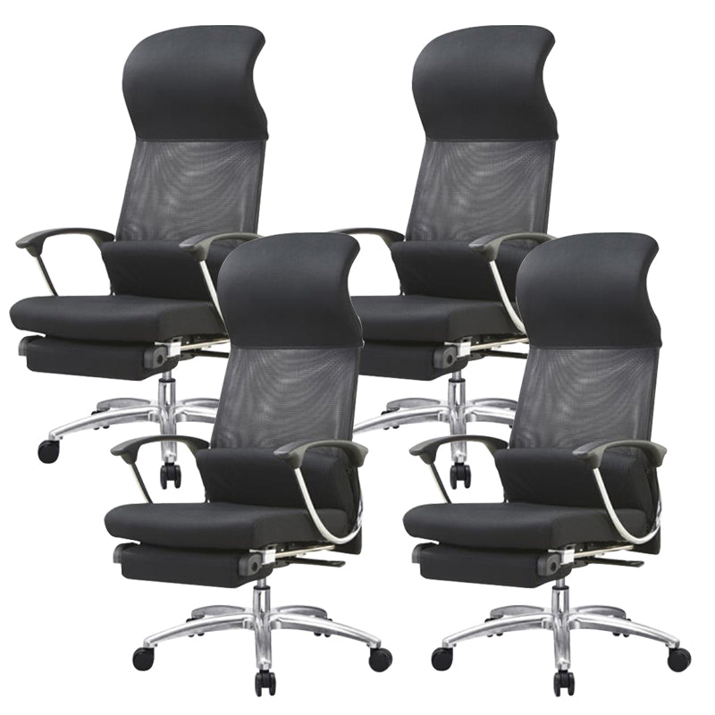 Fauteuil contemporain à bras fixes, mécanisme d'inclinaison, chaise de bureau noire