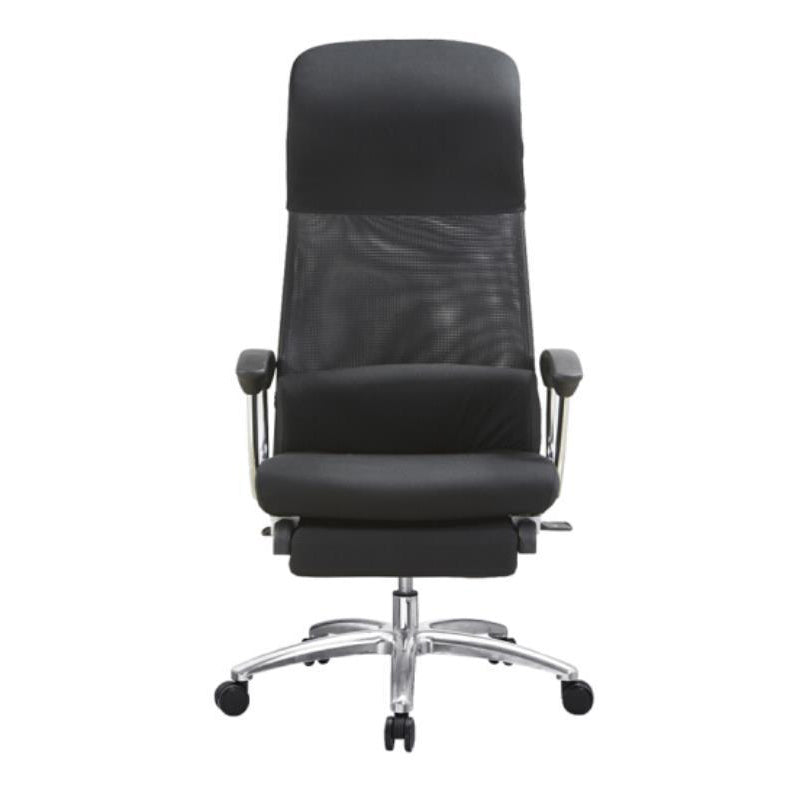 Fauteuil contemporain à bras fixes, mécanisme d'inclinaison, chaise de bureau noire