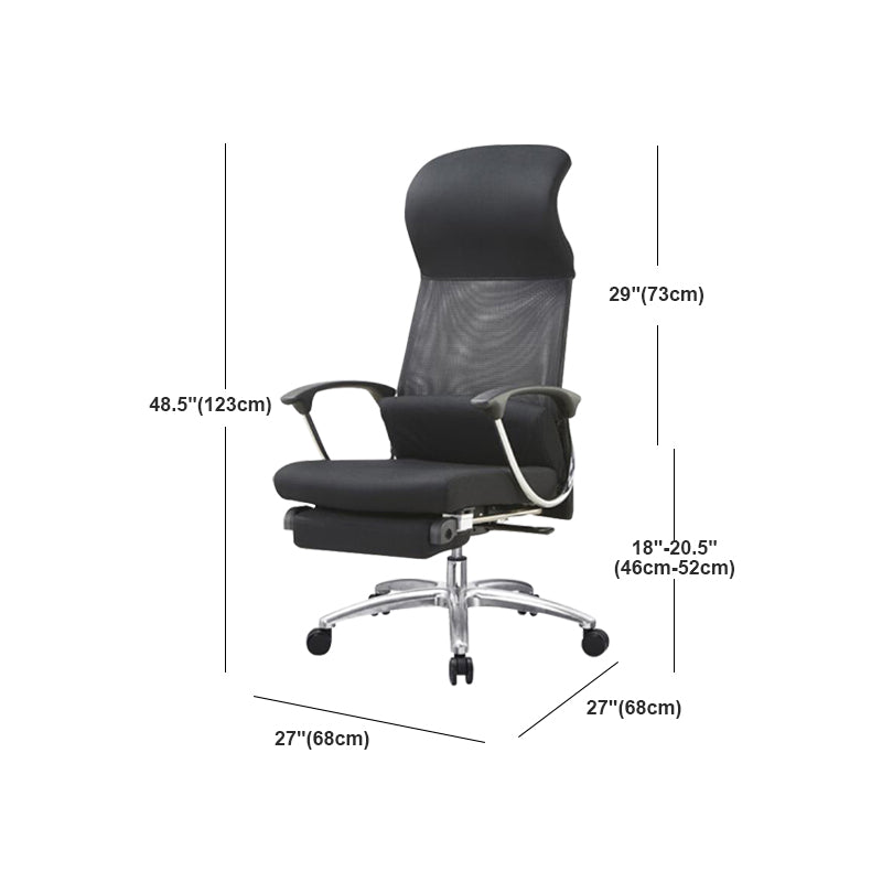 Fauteuil contemporain à bras fixes, mécanisme d'inclinaison, chaise de bureau noire
