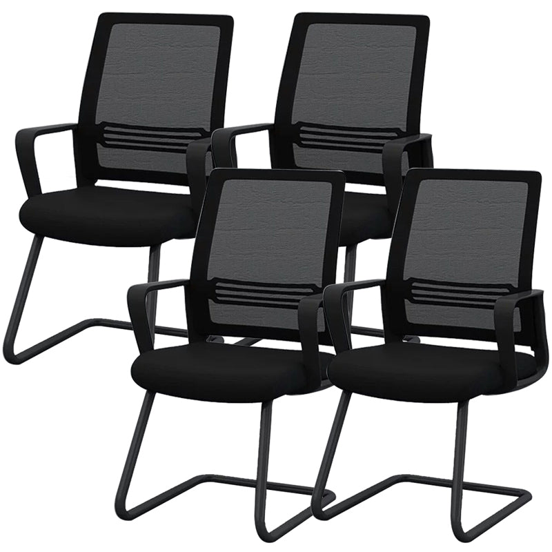 Modern & Contemporary Mid-Back Chair Conference Office Chair Black 4 Piece Set Clearhalo 'furn' 'furn_office_chair' 'Furniture' 'Office Chairs' 'Office Furniture' 'office_chair' 6121090